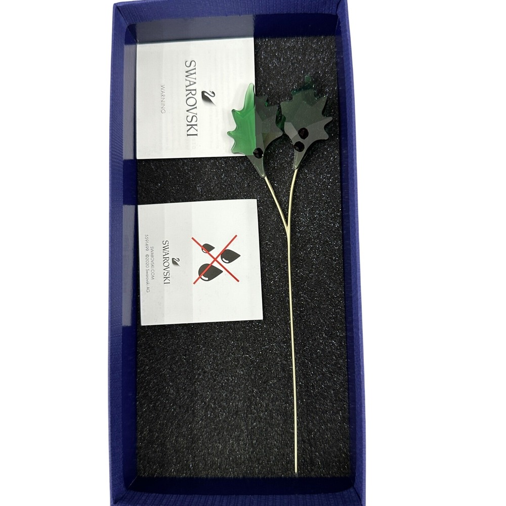 Swarovski 5586701 Holly Leaf B Gold Tone Christmas Holiday winter - Picture 5 of 10